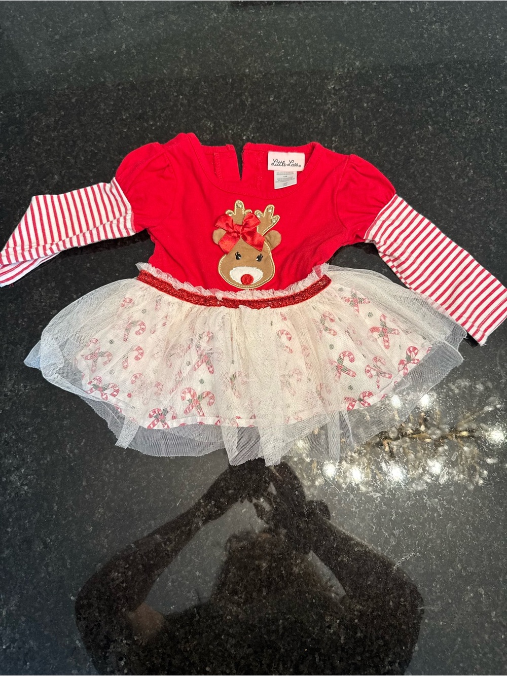 Little Lass Red Reindeer Tutu Dress - Kids dress